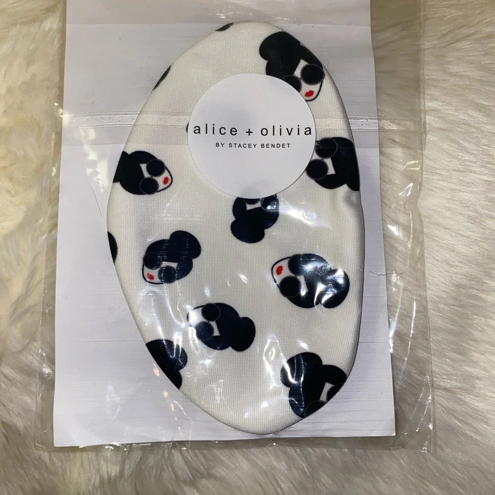 Alice + Olivia Printed Face Mask White & Black